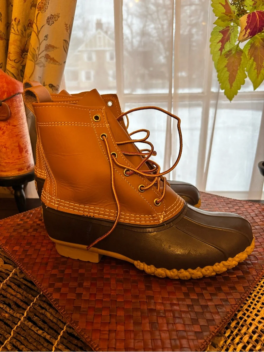LL Bean brown/dark brown 8” boots